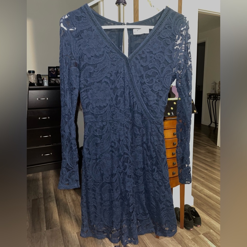 Hollister navy lace dress. Size S.